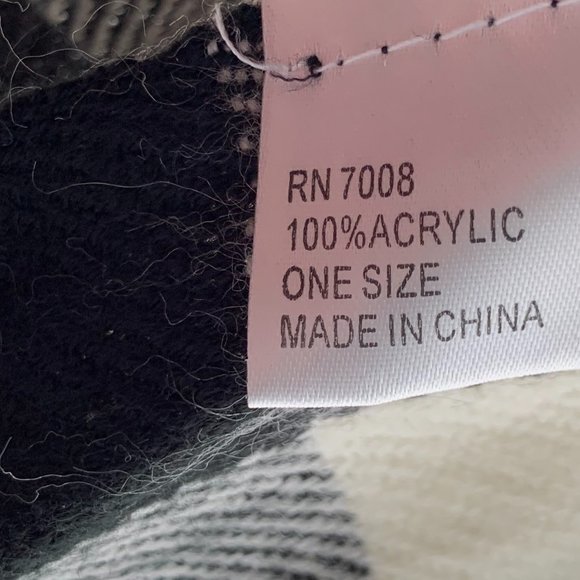 PICK 4 , GET 1 FREE. Scarf, Acrylic Wool, Black & White - Picture 2 of 5